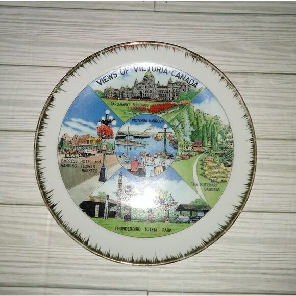 Vintage Views Of Victoria Canada Collectors Souvenir Hanging Plate Made In Japan - Picture 2 of 7